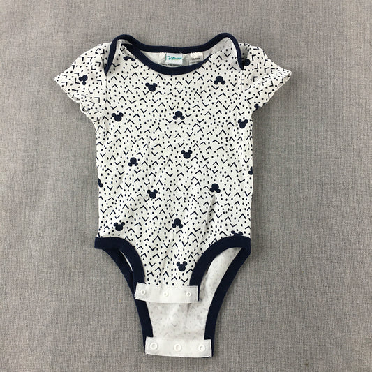 Disney Baby Newborn One-Piece Size 0000 White Mickey Mouse Bodysuit