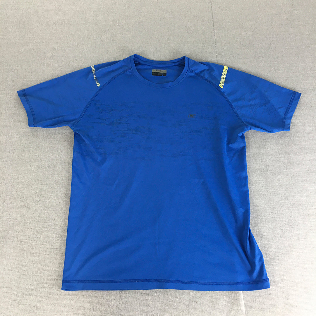 Monte Carlo Mens T-Shirt Size L Blue Logo Short Sleeve Athletic Running Gym