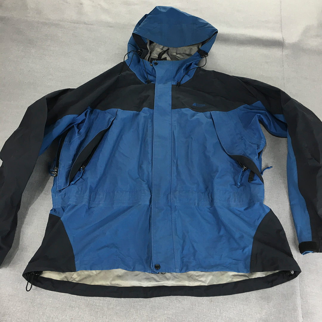 Mountain Equipment Co-Op Mens Jacket Size XL Blue Outdoor Hooded Zip-Up Coat