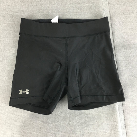 Under Armour Womens Shorts Size M Black Logo Running Gym Workout