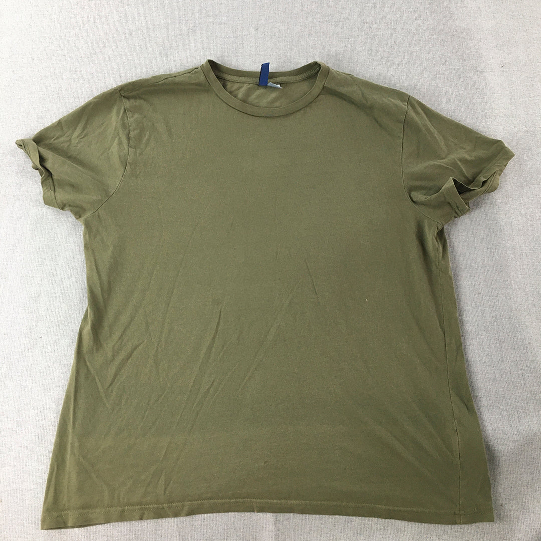 H&M Womens T-Shirt Size XL Khaki Green Short Sleeve Crew Neck Top