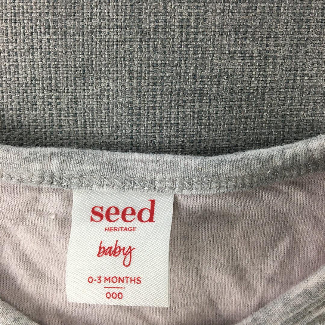 Seed Heritage Baby Top Size 000 (0 - 3 Months) Grey Snap Button Long Sleeve