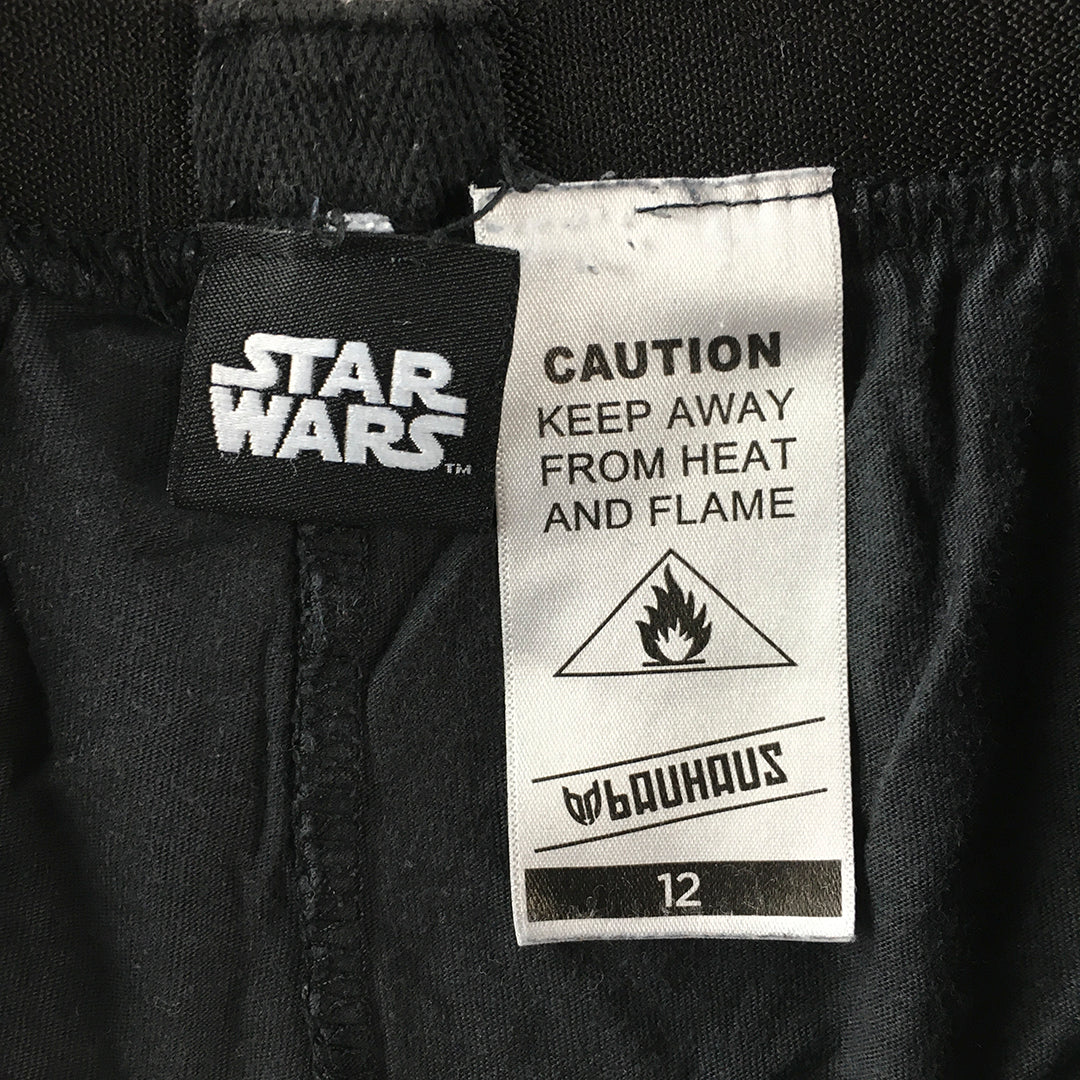 Star Wars Kids Boys Pajama Shorts Size 12 Black Elastic Waist Sleepwear