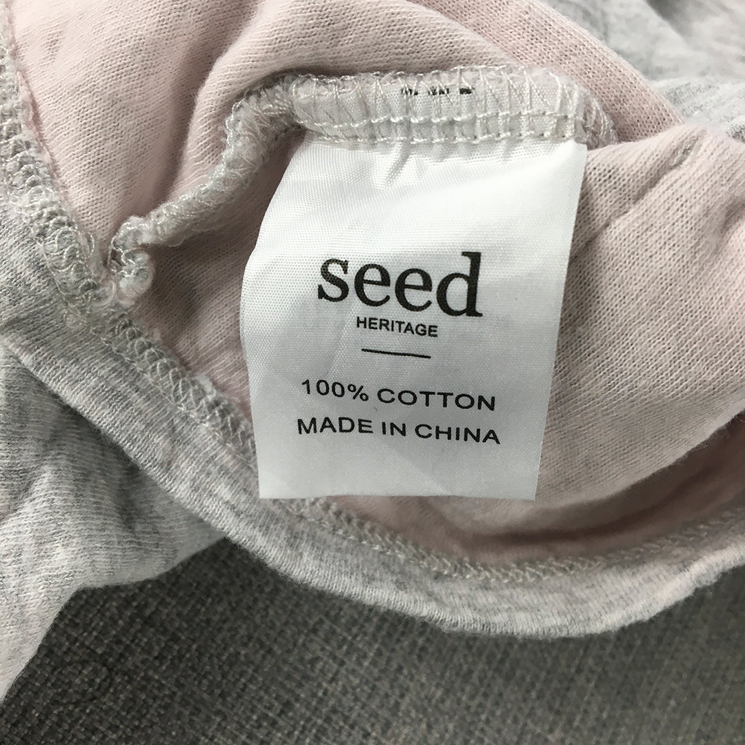 Seed Heritage Baby Top Size 000 (0 - 3 Months) Grey Snap Button Long Sleeve