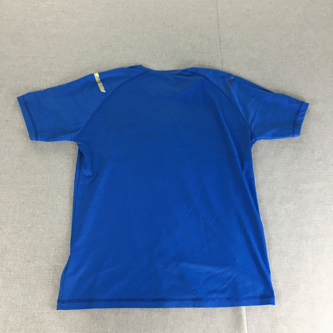 Monte Carlo Mens T-Shirt Size L Blue Logo Short Sleeve Athletic Running Gym