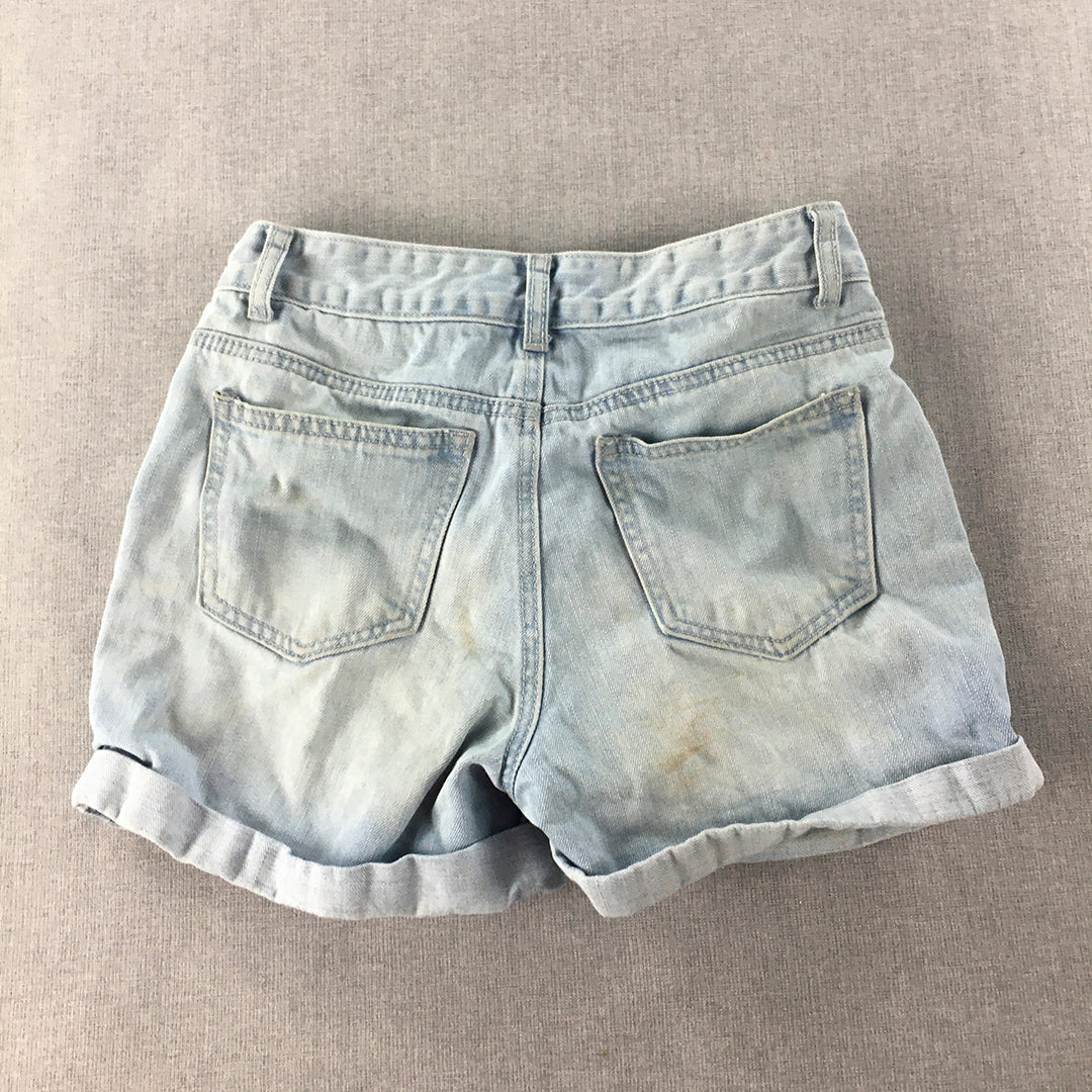 Wakee Denim Womens Shorts Size 8 Blue Light Wash Pockets