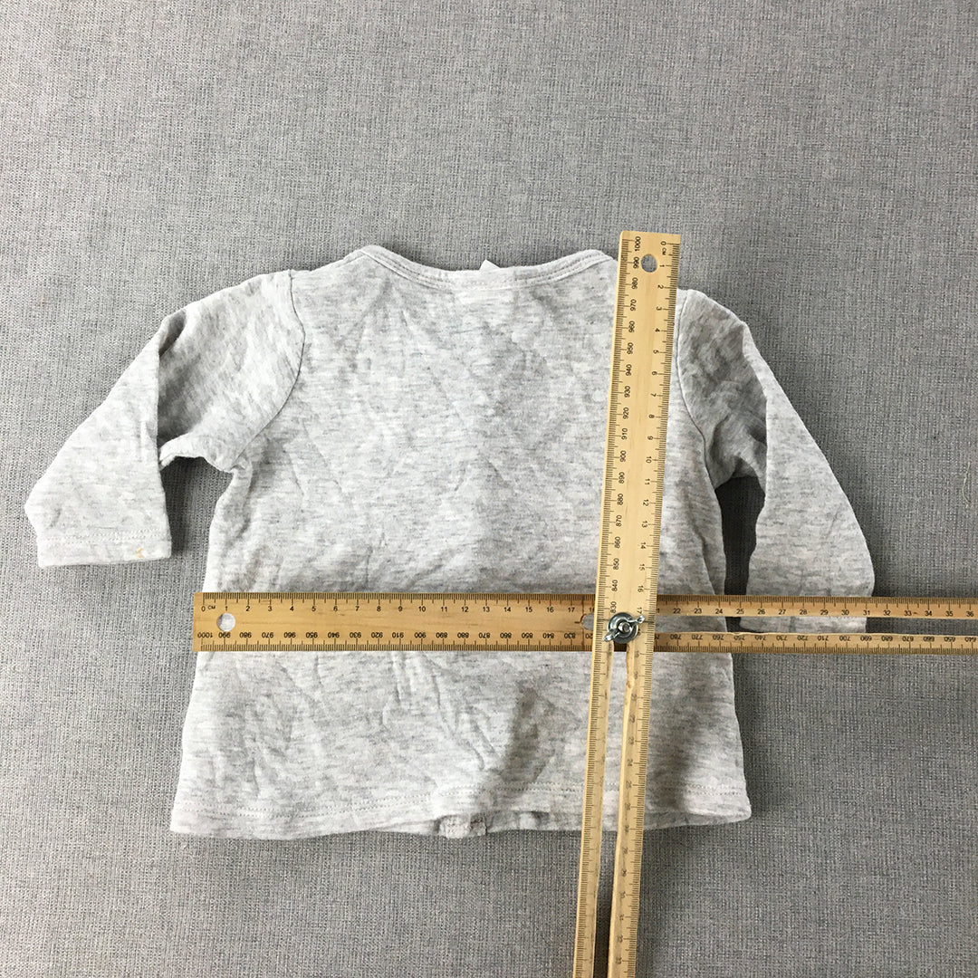 Seed Heritage Baby Top Size 000 (0 - 3 Months) Grey Snap Button Long Sleeve