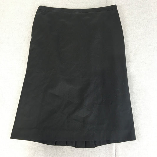 Table Eight Womens Midi Skirt Size 10 Black Straight Pleated