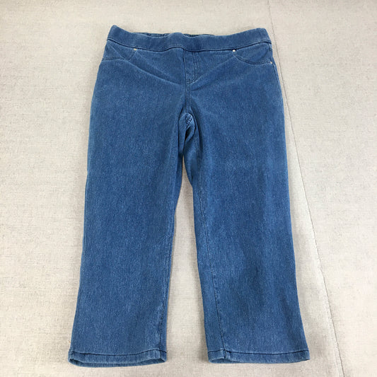 Grab Denim Womens Cropped Jeans Size M Blue Stretch Denim Capri