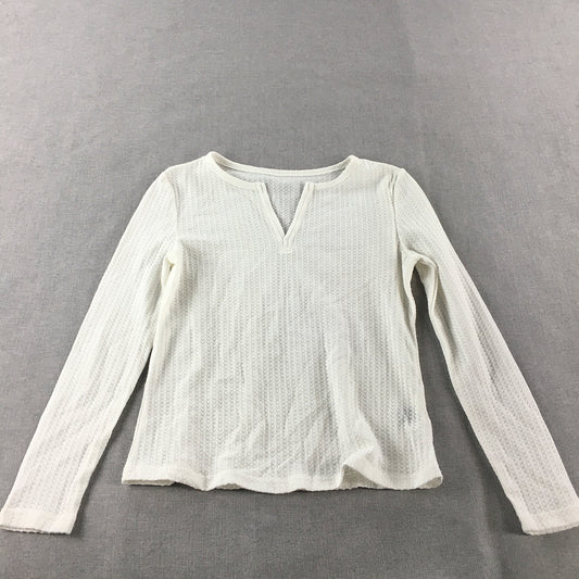 Emery Rose Womens Knit Top Size S White Long Sleeve Shirt Blouse