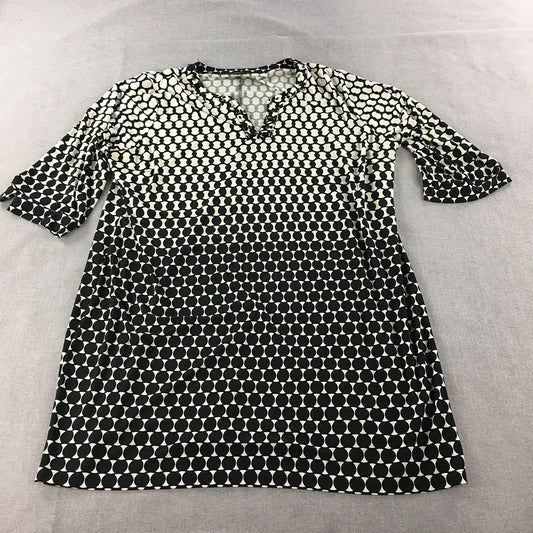 Sara Womens Mini Dress Size 3XL Black White Dot Short Sleeve A-Line