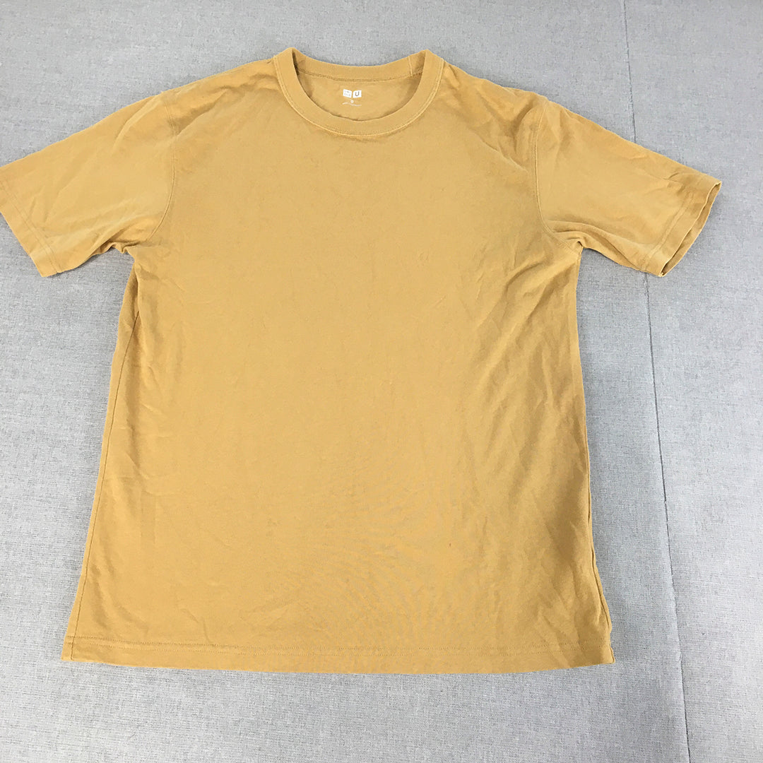 Uniqlo Mens T-Shirt Size S Brown Crew Neck Short Sleeve Tee