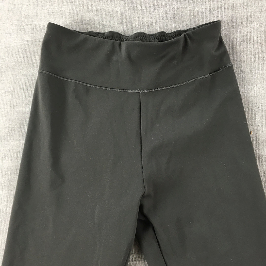 Uniqlo Kids Girls Leggings Size 9 - 10 Years Black Stretch Activewear Pants