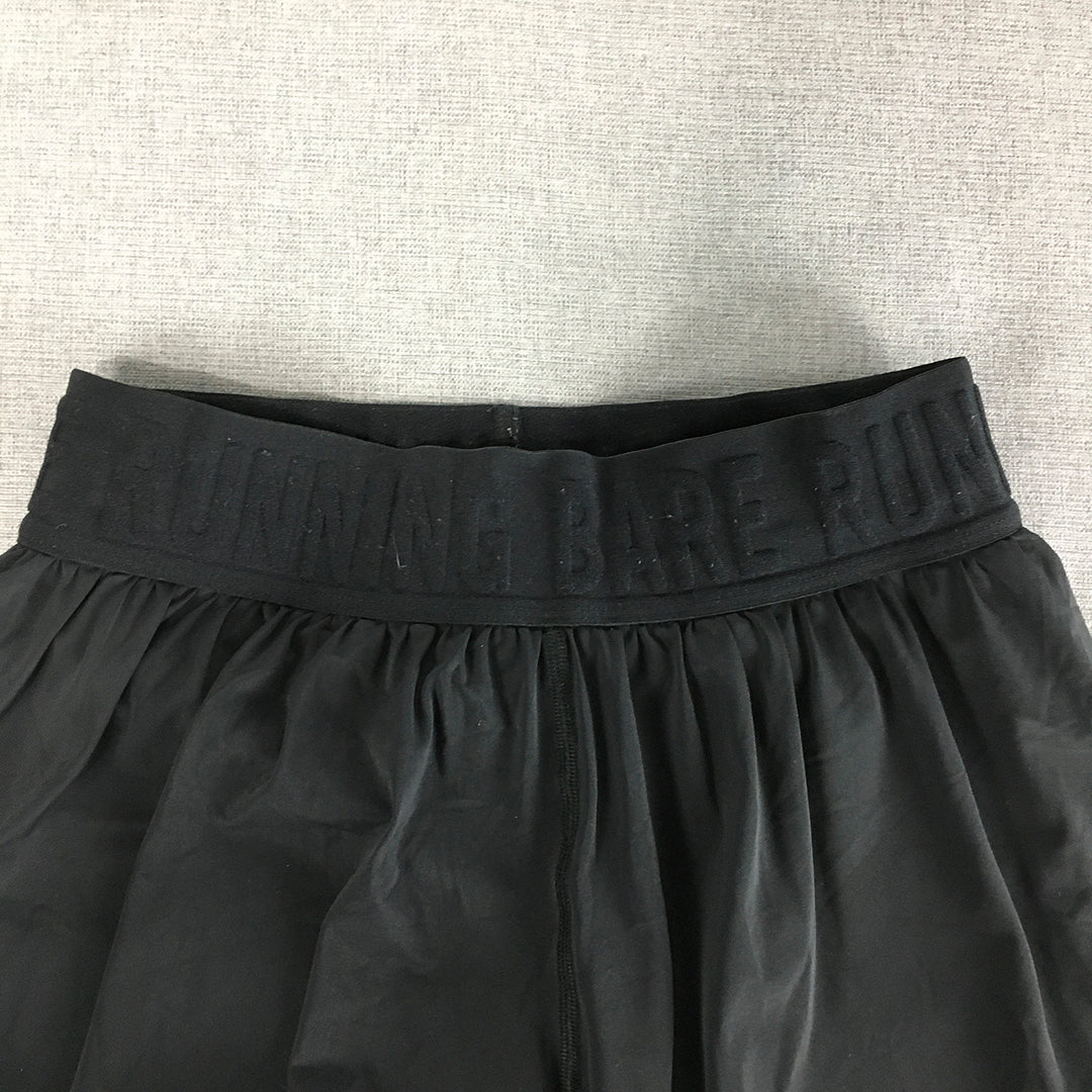 Running Bare Womens Shorts Size 8 AU Black Lined Elastic Waist Running