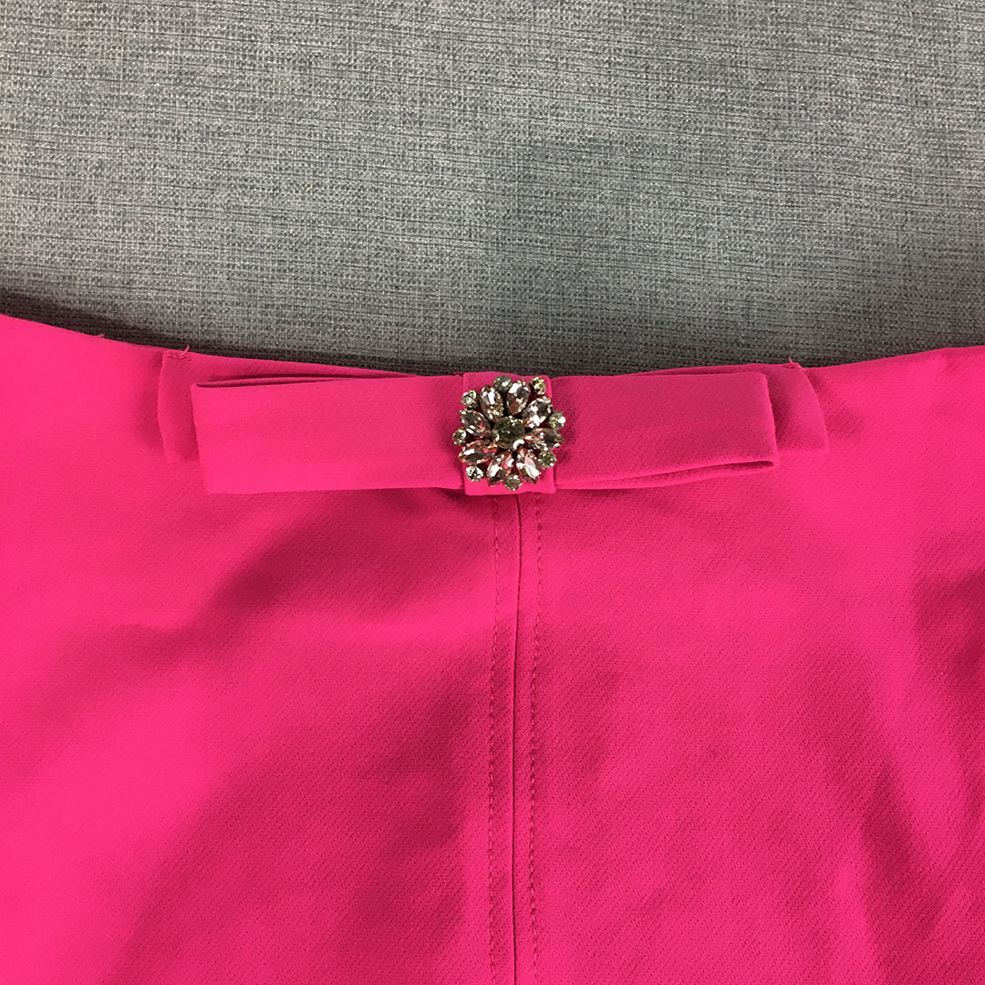 NEW Rachel Araz x Koton Womens Mini Skirt Size 38 EU (W28) Pink Diamante