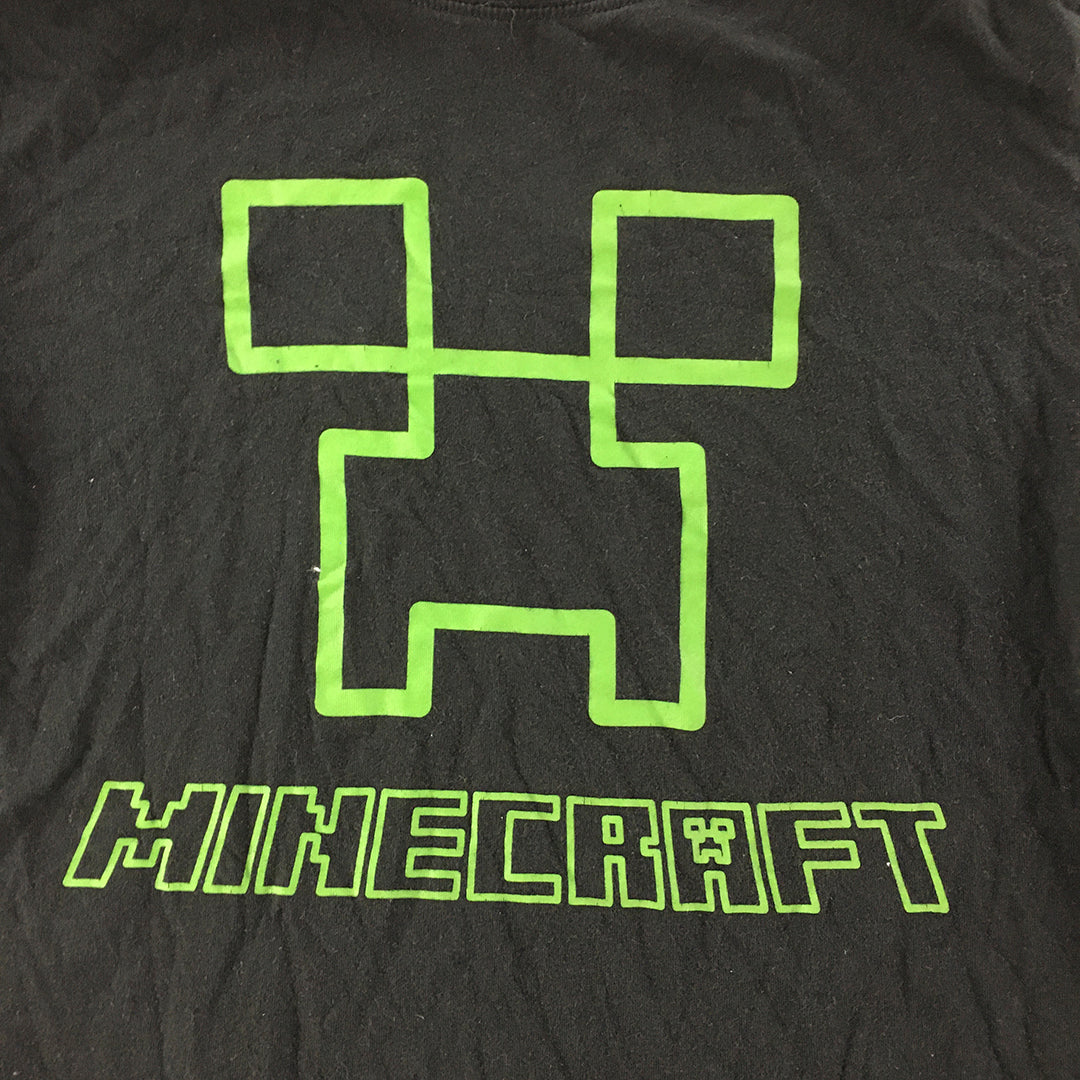 Minecraft Kids Boys T-Shirt Size 12 Black Creeper Short Sleeve Crew Neck Top