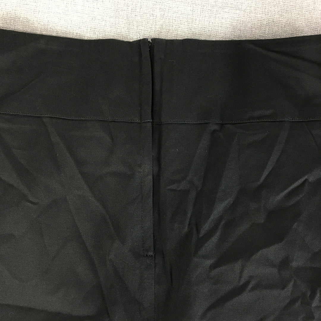 Made590 Womens Skirt Size S Black Waxed Finish Pockets Straight