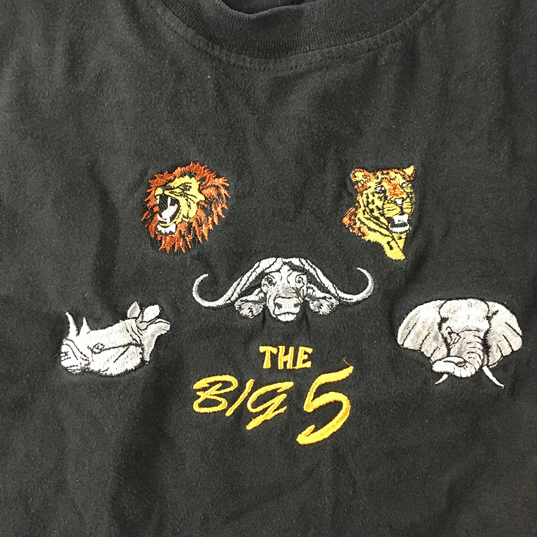 Vintage The Big 5 Mens T-Shirt Size S Lion Leopard Elephant Rhinoceros Buffalo