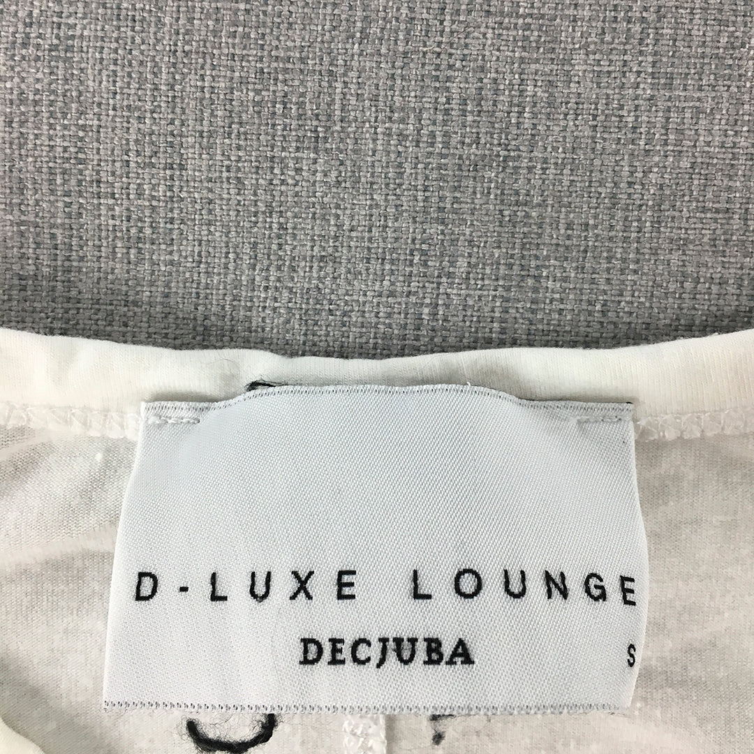 Decjuba D-Luxe Womens Tank Top Size S White Sleeveless Shirt