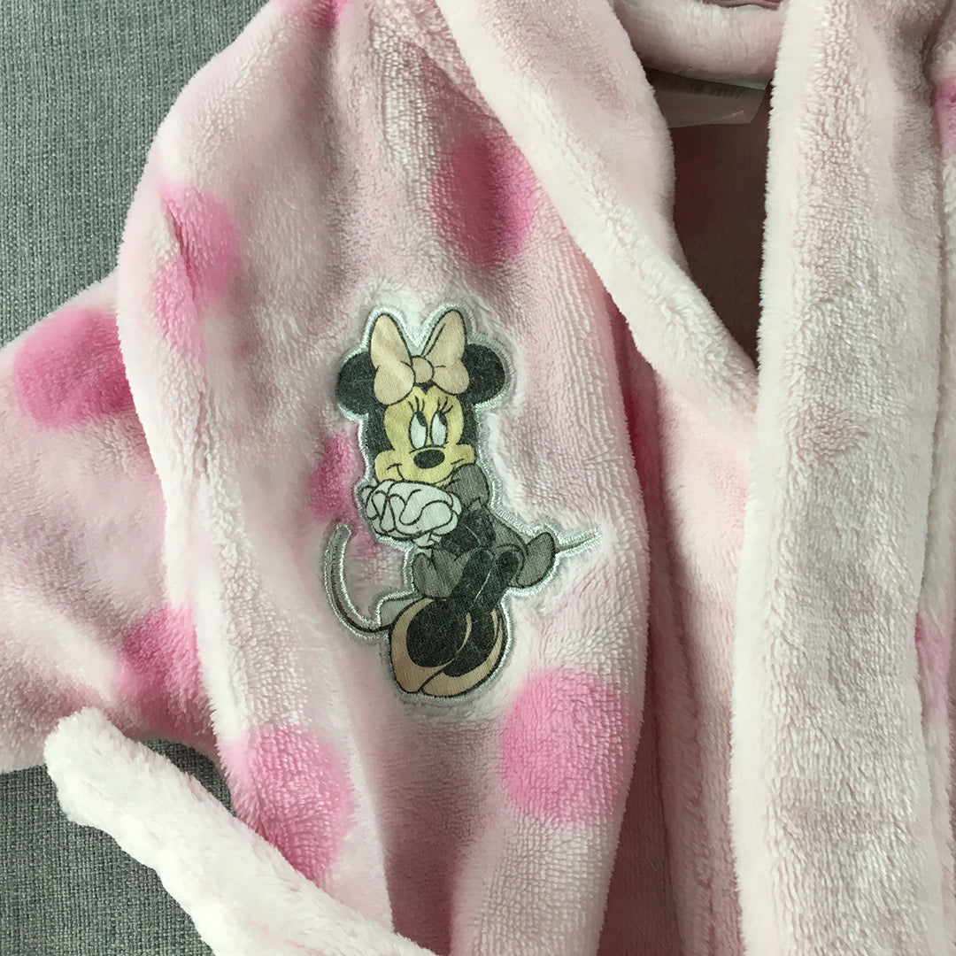 Disney Baby Girls Dressing Gown Size 12 - 18 Months Pink Minnie Mouse Robe