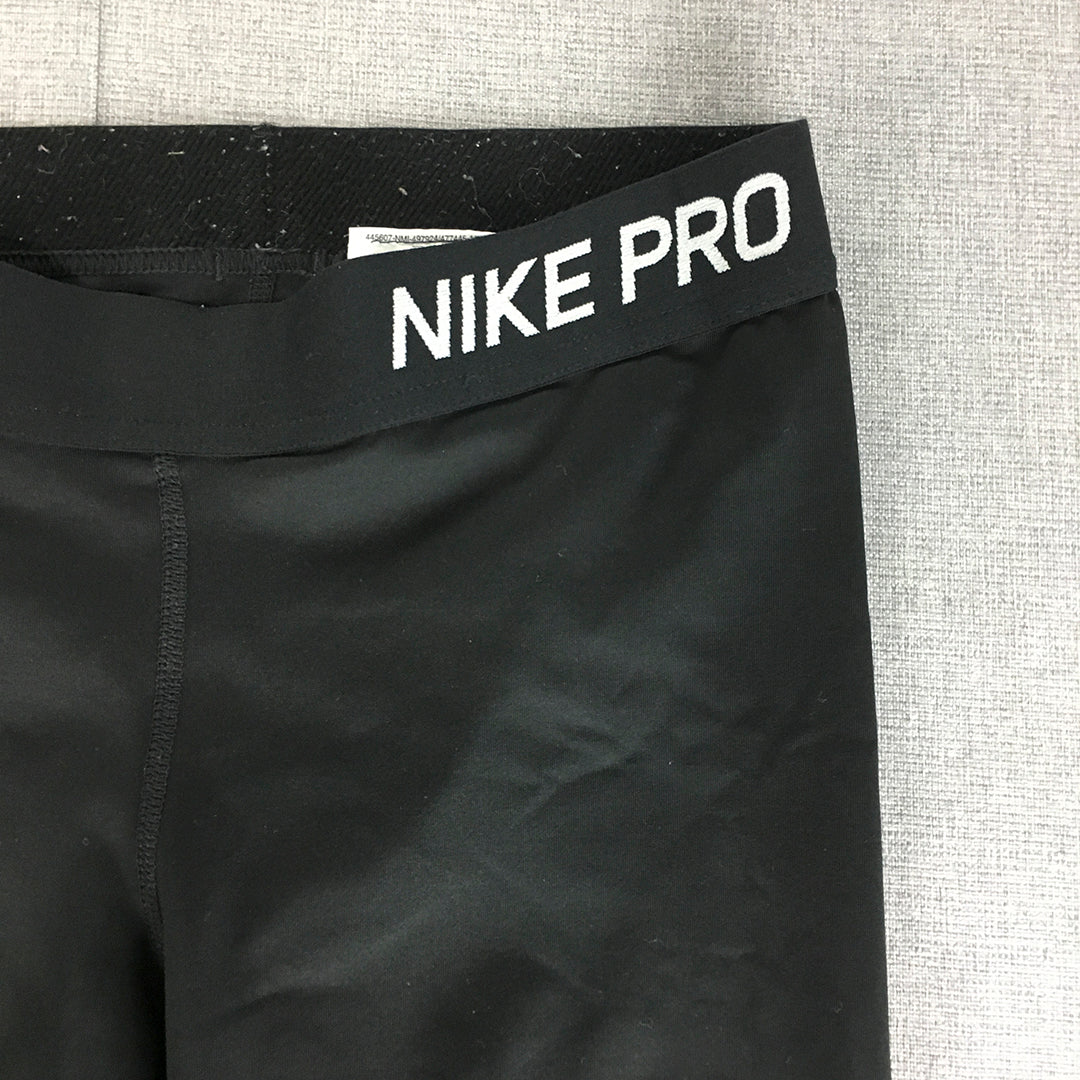 Nike Pro Womens Leggings Size S Black Just Do It Logo Yoga Gym Workout