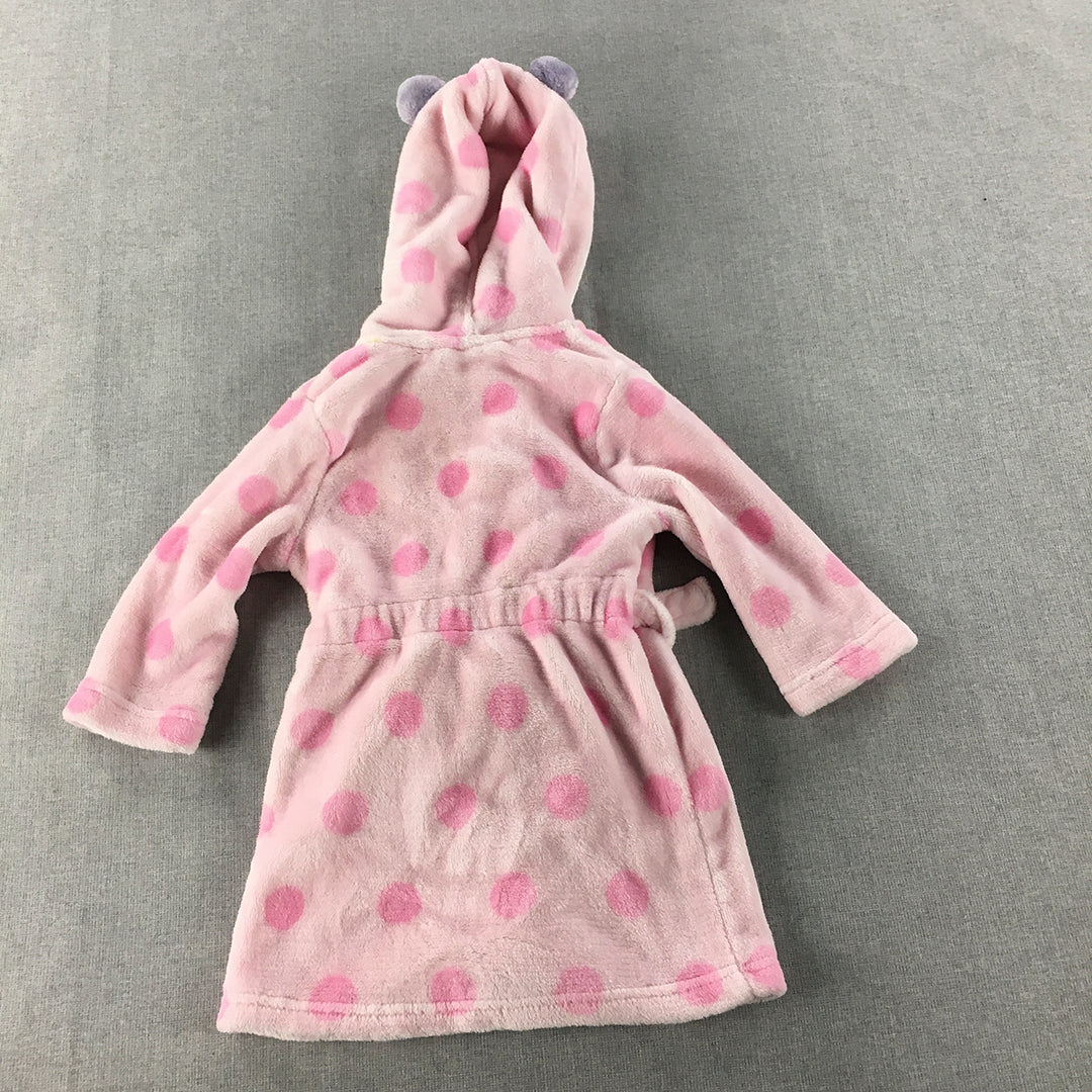 Disney Baby Girls Dressing Gown Size 12 - 18 Months Pink Minnie Mouse Robe