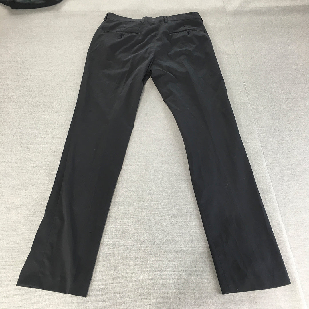 Zara Man Dress Pants Size 30 (W30 x L31) Navy Blue Slim Fit Formal