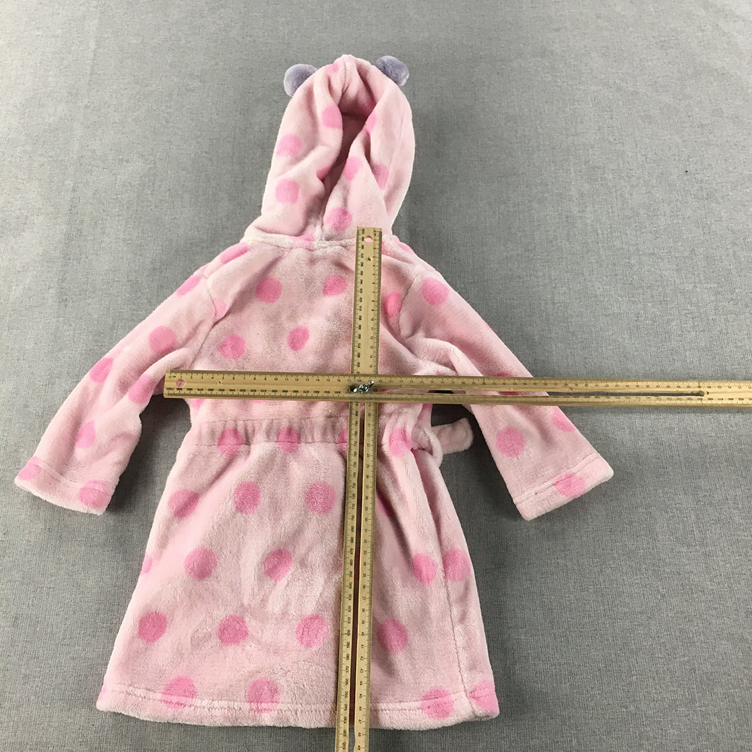 Disney Baby Girls Dressing Gown Size 12 - 18 Months Pink Minnie Mouse Robe