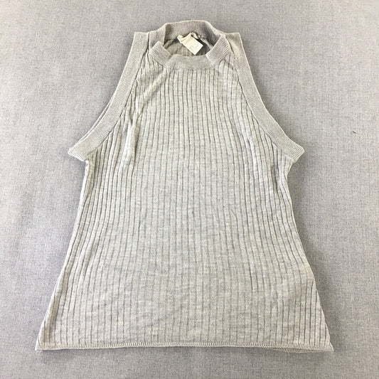 H&M Womens Vest Size S Grey Sleeveless Knit Top