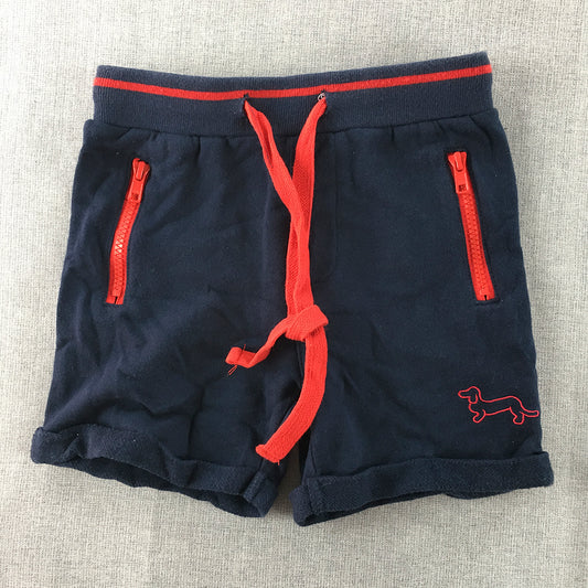 Peter Alexander Jnr Kids Sleep Shorts Size 5 Navy Blue Dog Logo Pajama