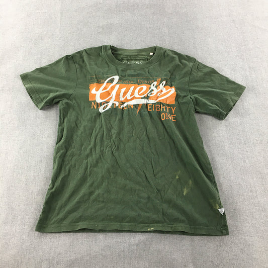 Guess Womens T-Shirt Size M Green Short Sleeve Crew Neck Top