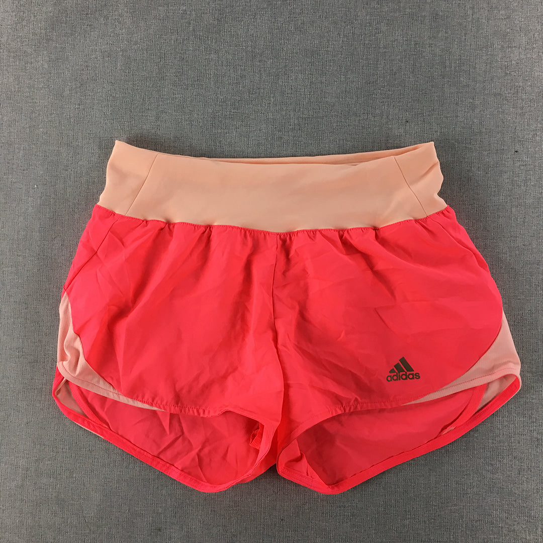 Aidas Womens 3 Inch Running Shorts Size XS Hot Pink Logo Elastic Waist