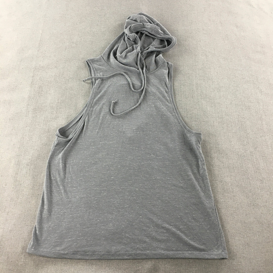 Victoria Secret Sport Womens Hoodie Vest Size M Grey Sleeveless Top