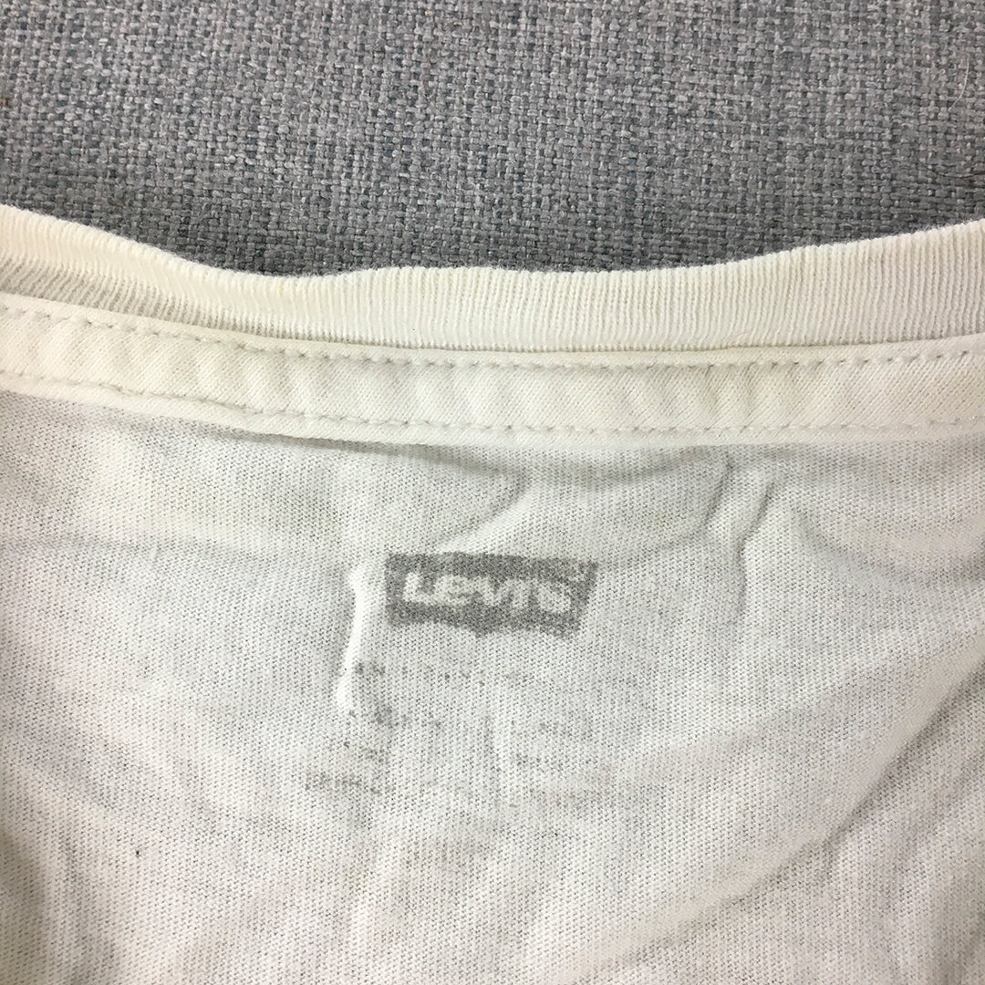 Levi's Womens Hawaii T-Shirt Size S White Short Sleeve Crew Neck Top