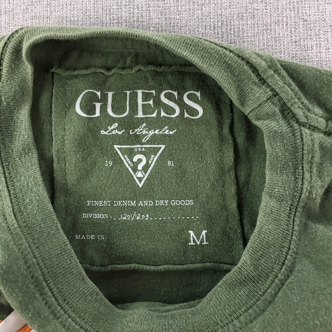 Guess Womens T-Shirt Size M Green Short Sleeve Crew Neck Top