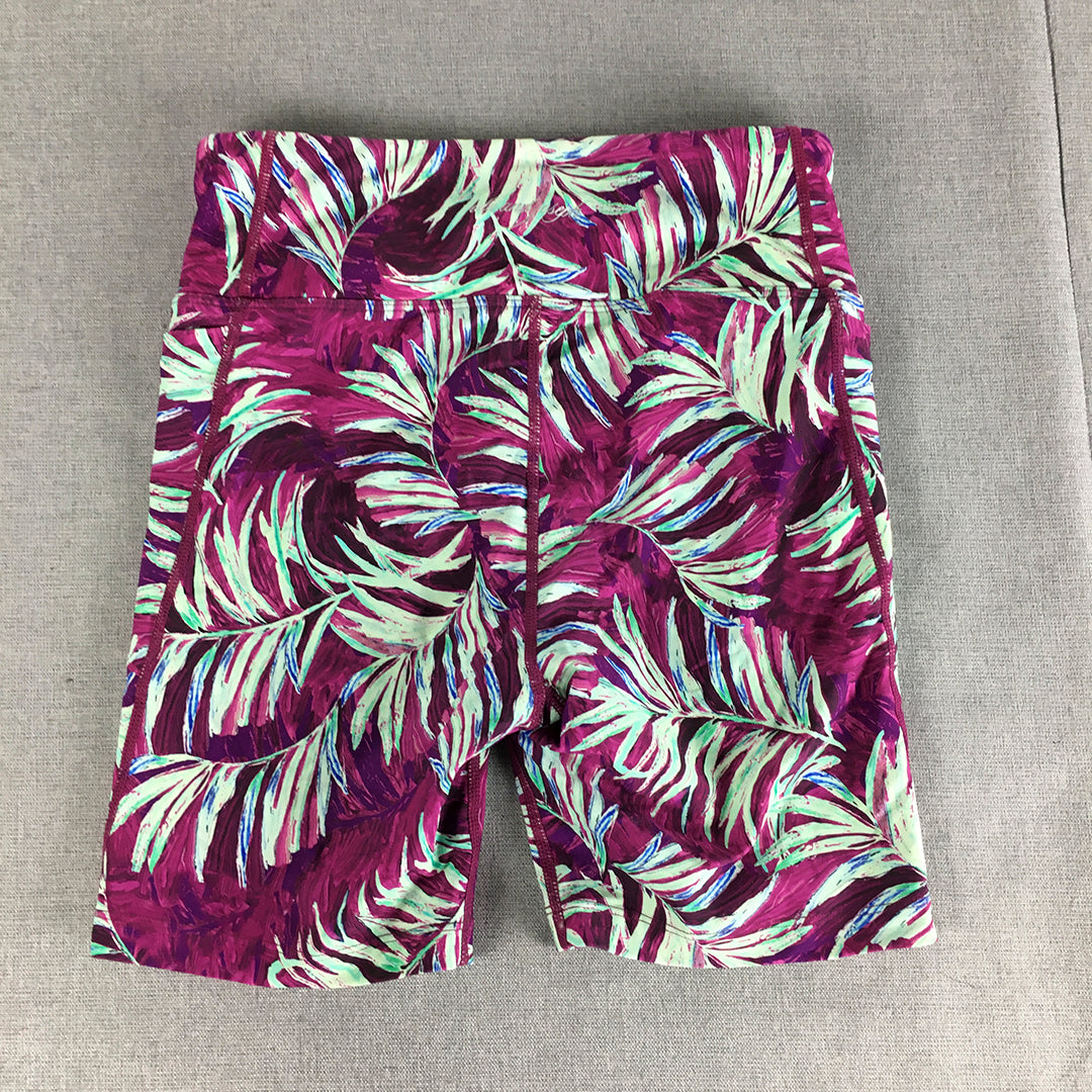 Abi And Joseph Womens Legging Shorts Size XS Purple Floral Gym Workout