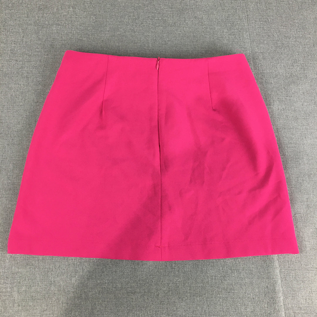 NEW Rachel Araz x Koton Womens Mini Skirt Size 38 EU (W28) Pink Diamante