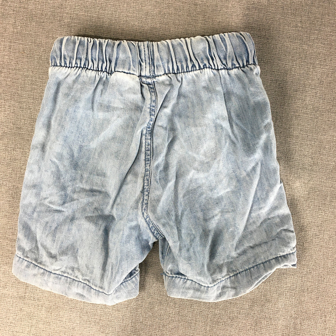 H&M Baby Denim Shorts Size 12 - 18 Months Blue Elastic Waist