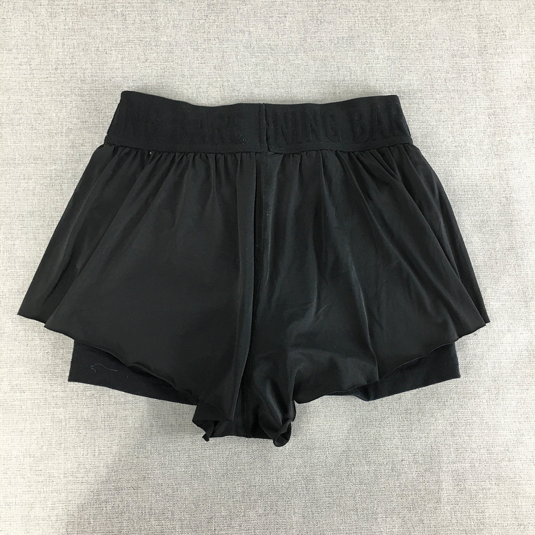 Running Bare Womens Shorts Size 8 AU Black Lined Elastic Waist Running