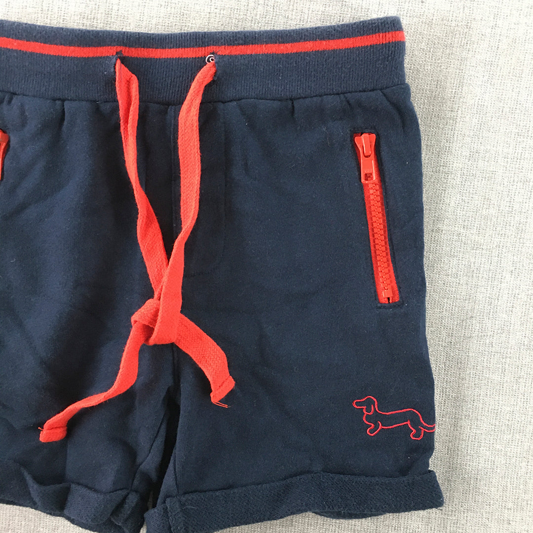 Peter Alexander Jnr Kids Sleep Shorts Size 5 Navy Blue Dog Logo Pajama