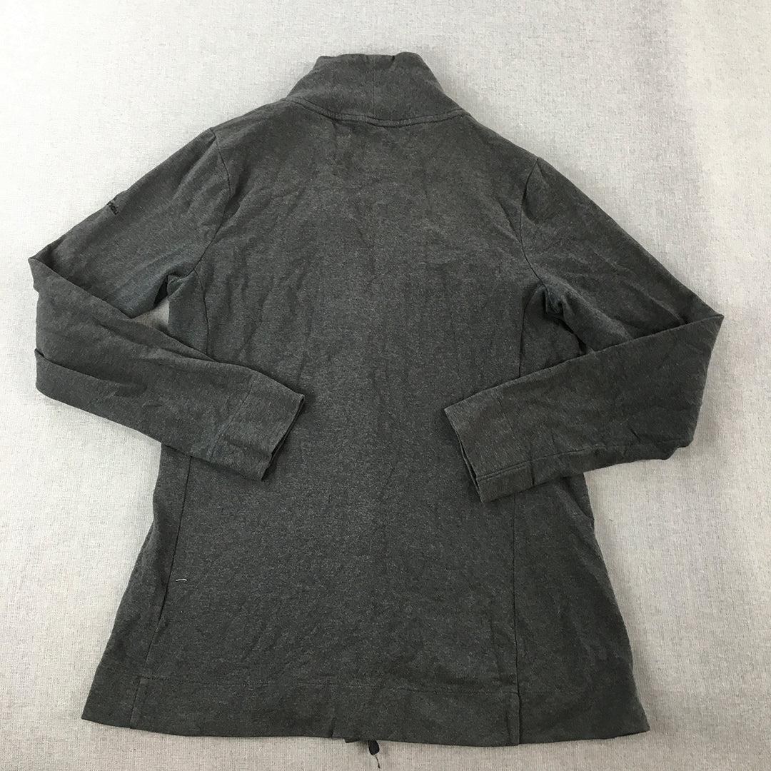 Kathmandu Womens Jacket Size 12 Grey Zip-Up Mock Neck Pockets Coat