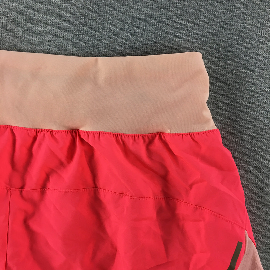 Aidas Womens 3 Inch Running Shorts Size XS Hot Pink Logo Elastic Waist