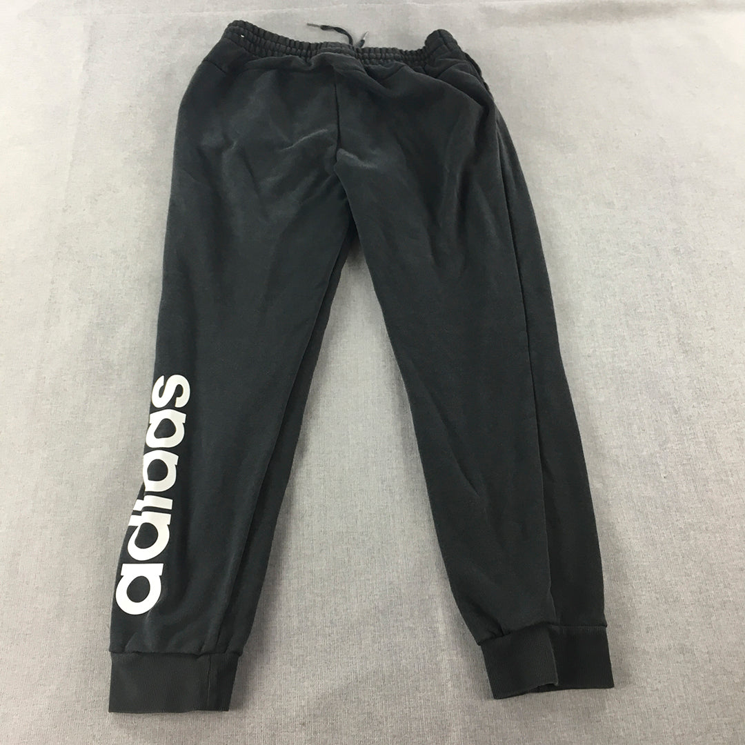 Adidas Womens Tracksuit Pants Size L Black Logo Drawstring Jogger