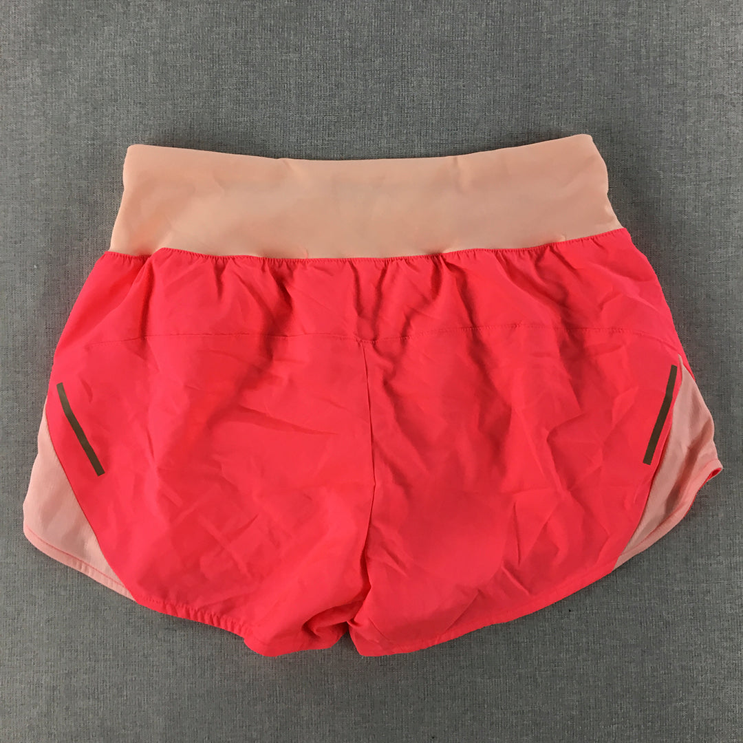 Aidas Womens 3 Inch Running Shorts Size XS Hot Pink Logo Elastic Waist