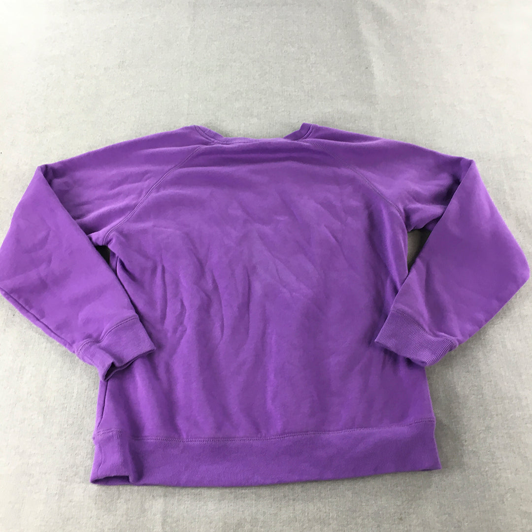 Champion Womens Sweater Size L Purple Big Logo Crew Neck Jumper