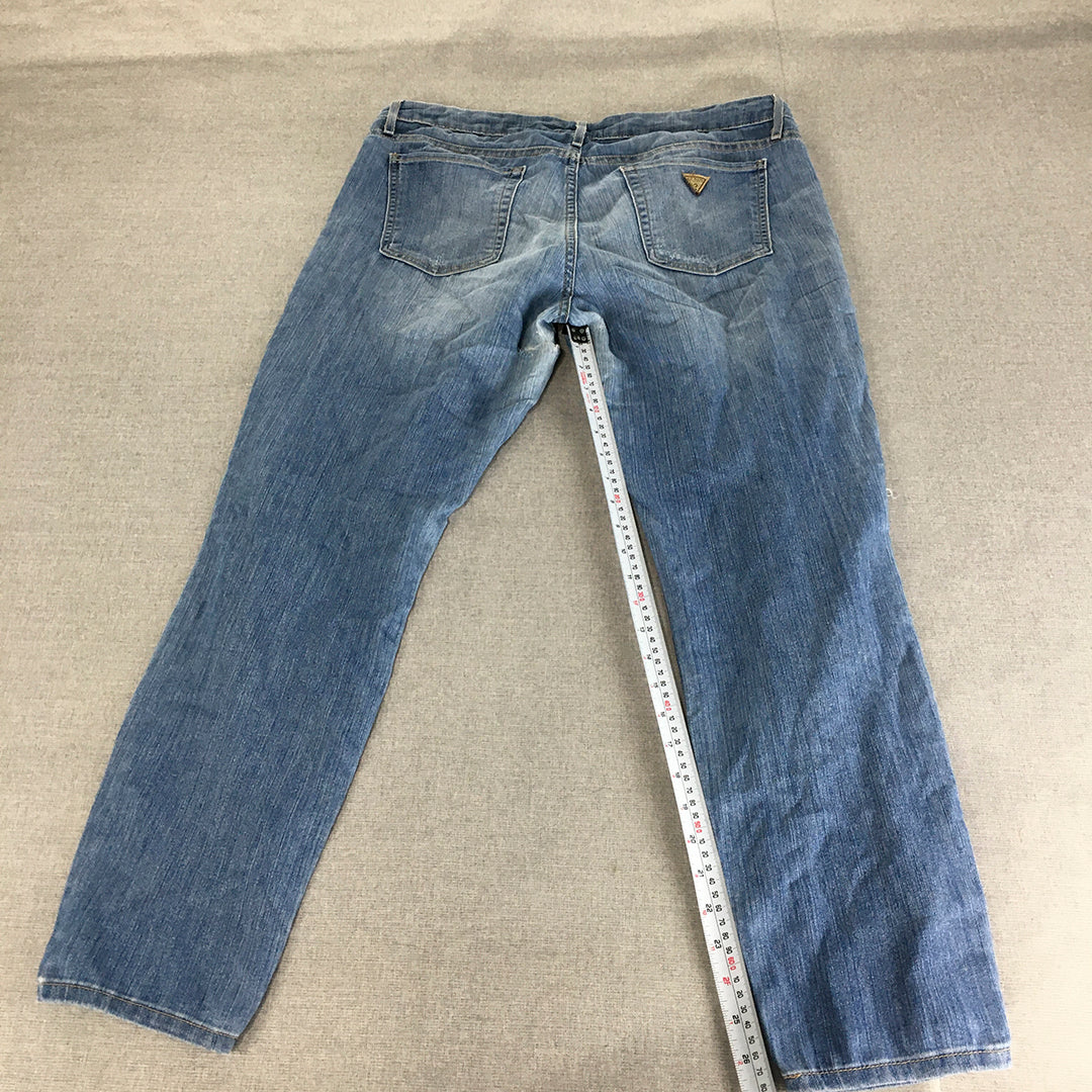 Guess Womens Jeans Size 31 Blue Light Wash Straight Leg Denim