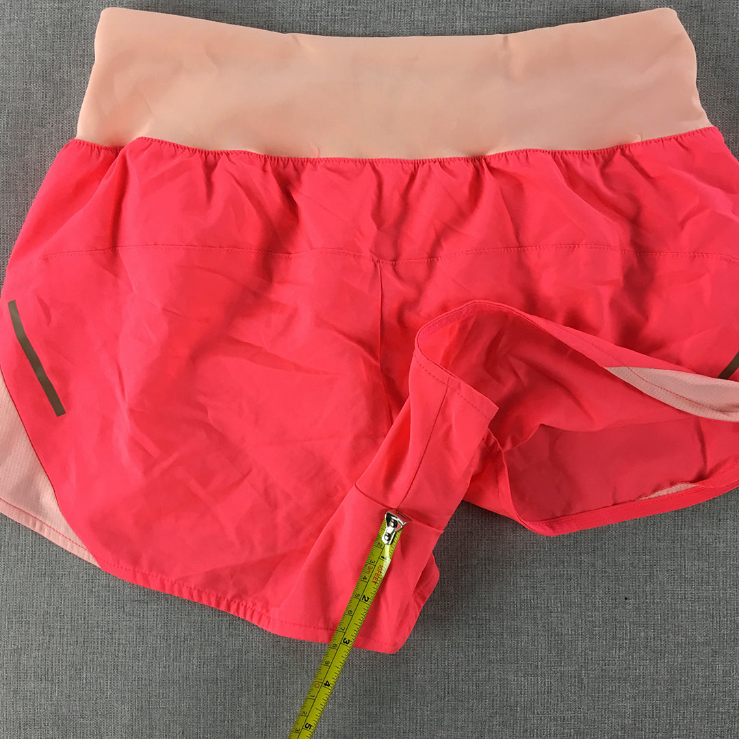 Aidas Womens 3 Inch Running Shorts Size XS Hot Pink Logo Elastic Waist