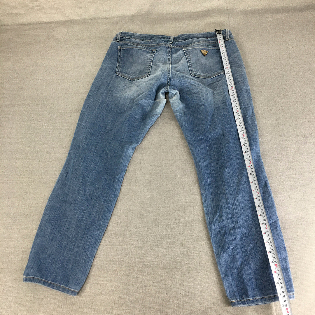 Guess Womens Jeans Size 31 Blue Light Wash Straight Leg Denim