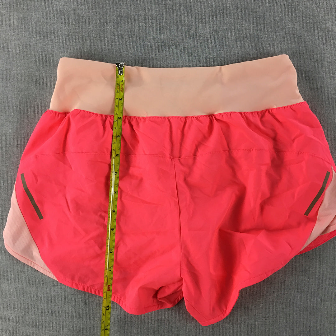 Aidas Womens 3 Inch Running Shorts Size XS Hot Pink Logo Elastic Waist