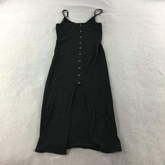 Ally Womens Dress Size M Black Spaghetti Strap Mini Stretch Fabric